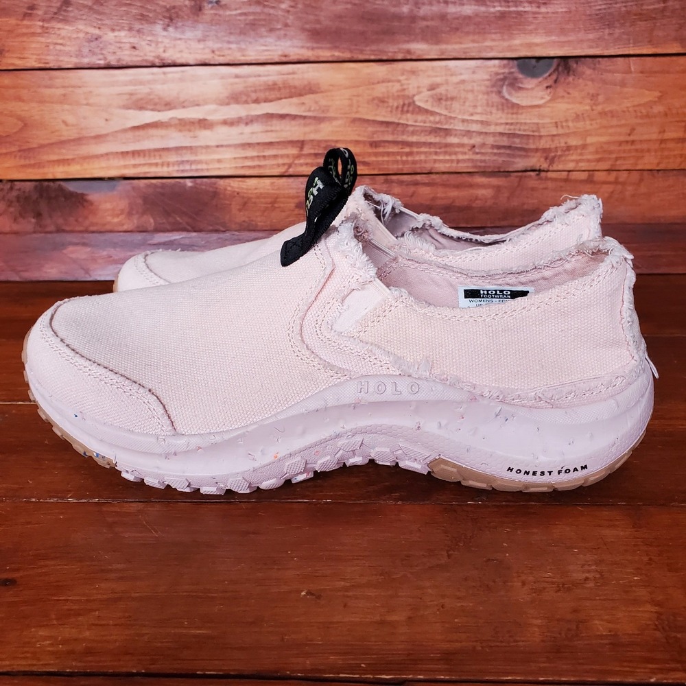Holo Footwear‎ Shoes Women 10 Pink Canvas Slip On Sneakers Honest Foam New
